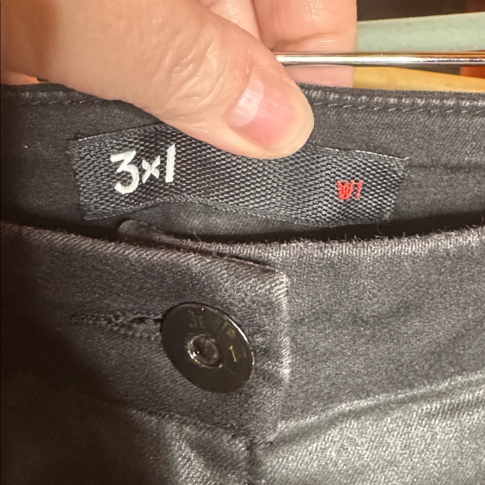 3x1 Black Coated Skinny Jeans Size 27 W1 Zip Detail Made in USA High Rise Slim - Picture 2 of 13